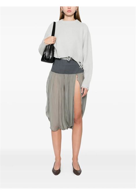 maglione damage cropped donna grigio LOW CLASSIC | LW253KN050147